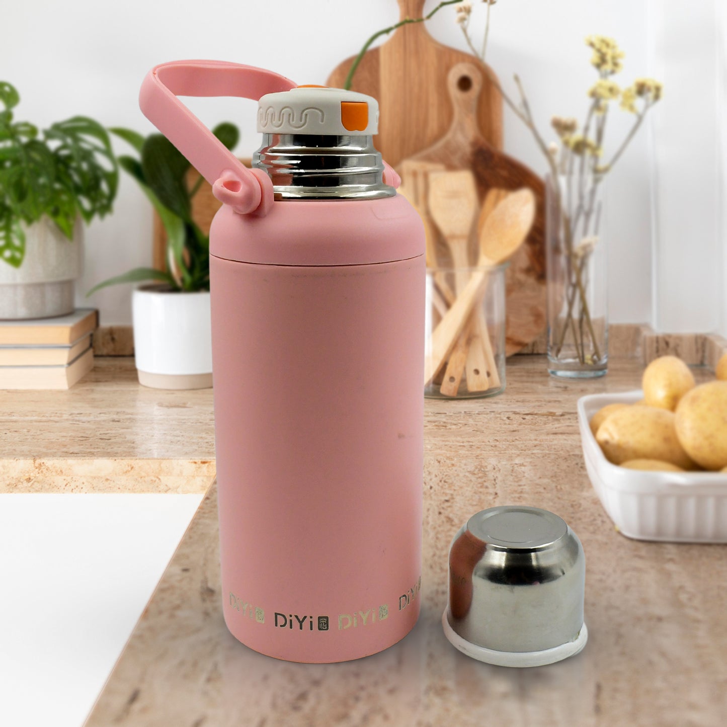 Stainless Steel Tumblers 316 Stainless Steel Vacuum Insulated Cup Bottle Portable Travel Kettle Water Bottle With Handle Outdoor Large Capacity Sports Kettle Cups Bottle (1300 Ml) - Happy Price - Image 4