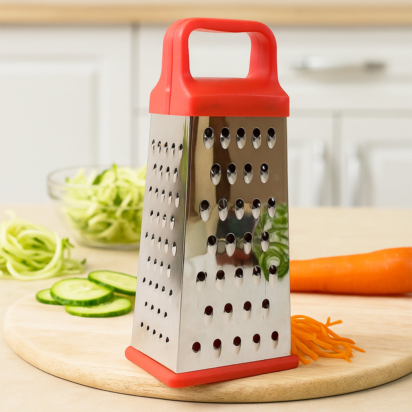 Happyprice 5-in-1 Stainless Steel Grater and Slicer for Kitchen Use - Happy Price - Image 4