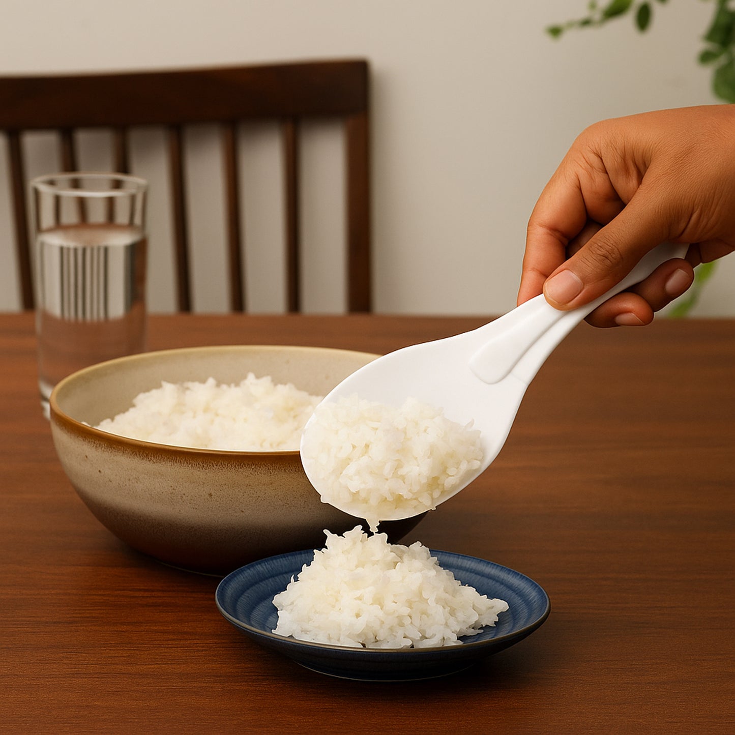 Plastic Non-Stick Rice Spoon for Serving & Mixing - 1 Pc - Happy Price - Image 3