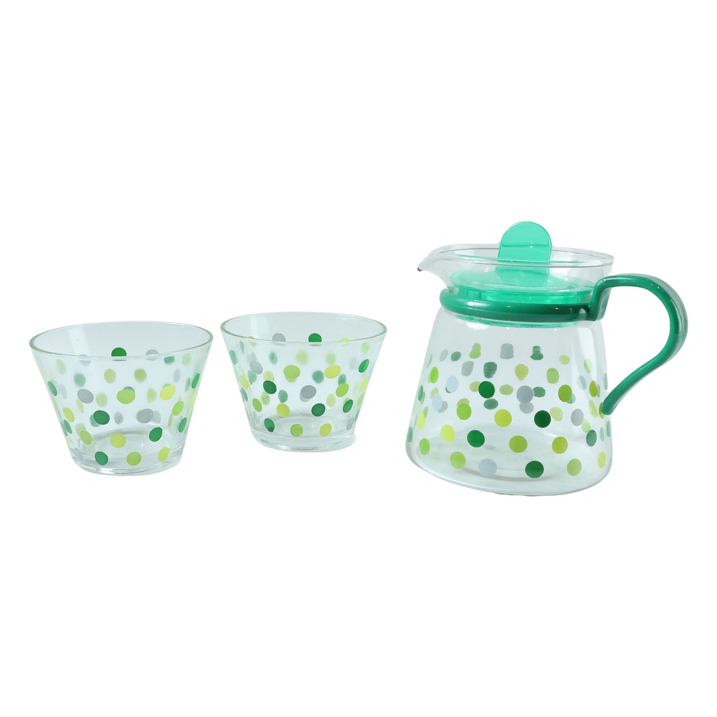 Glass Tea Pot and Cup Set - Polka Dot Design (1 Set) - Happy Price - Image 4