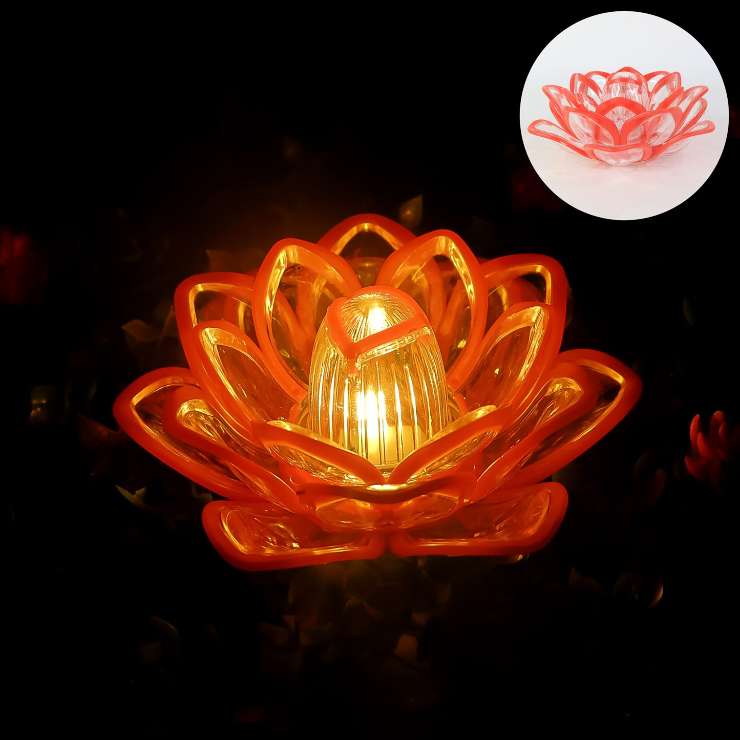 Decorative Lotus Shaped LED Candle Light (1 Pc) - Flameless & Safe for Home Decor - Happy Price - Image 6