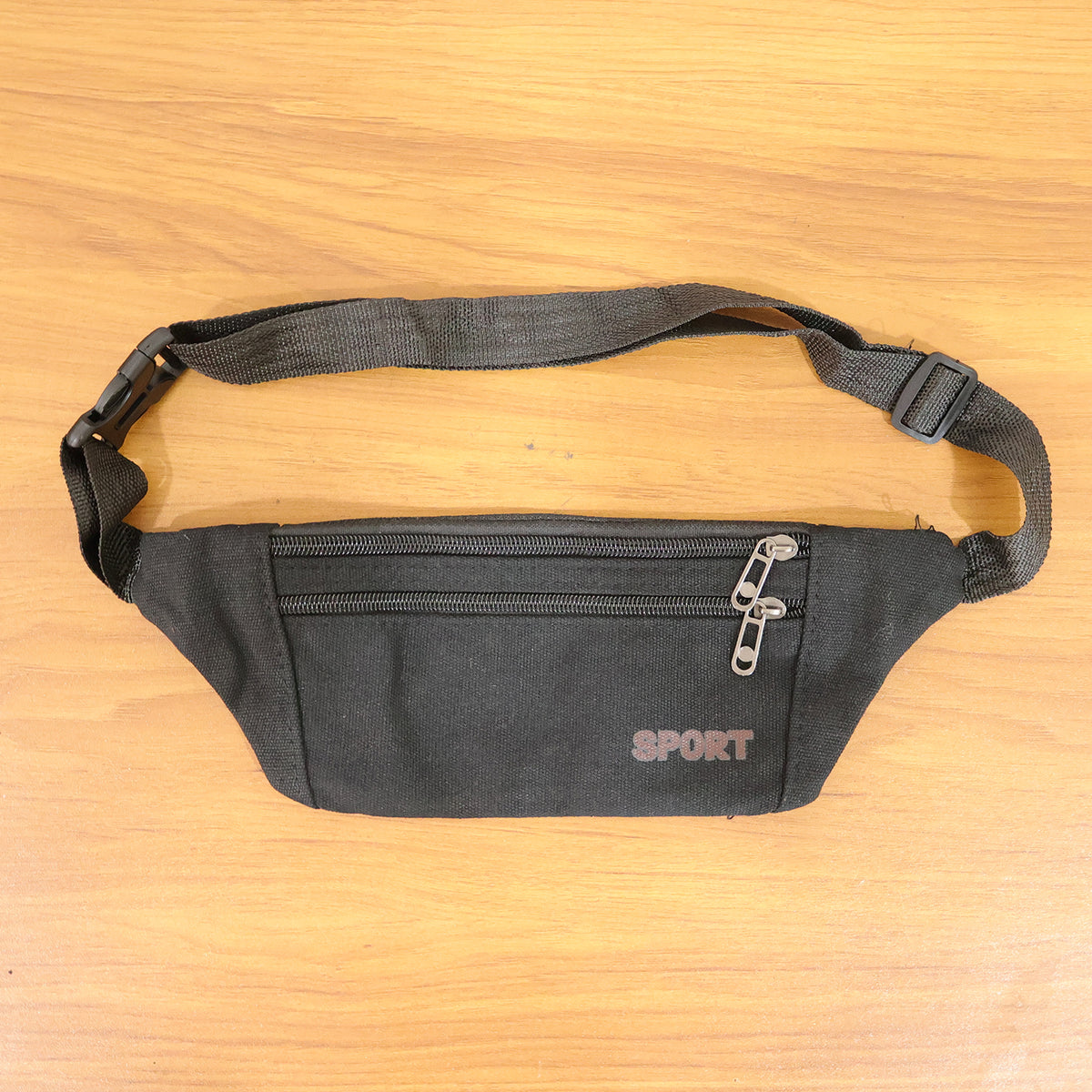 Black Sports Waist Bag (1 Pc) - Adjustable Strap Fanny Pack for Running & Travel - Happy Price - Image 7
