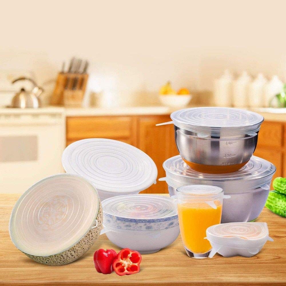Silicone Stretch Lids Reuseable Microwave Safe Flexible Covers (Set Of 6) (Loose Pack) - Happy Price - Image 6