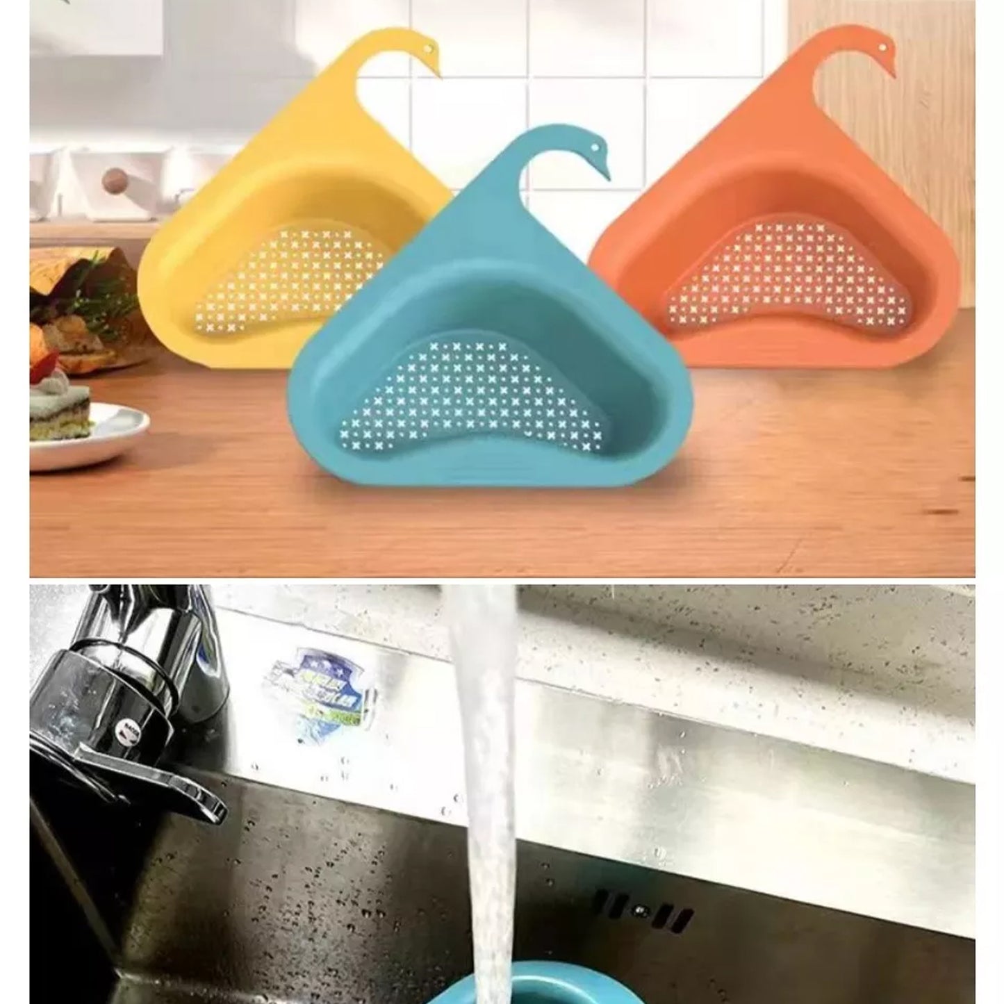 Kitchen Sink Strainer Basket for Draining Food Waste & Storing Sponges - Happy Price - Image 7