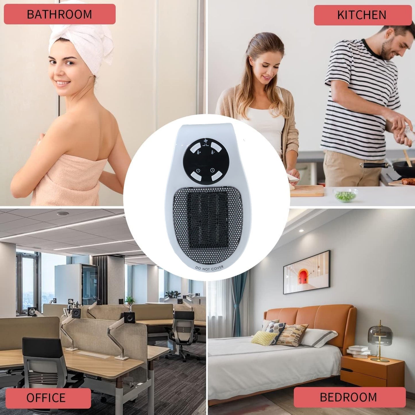 500W Compact Wall Plug Electric Heater for Rooms - Great Price - Image 3