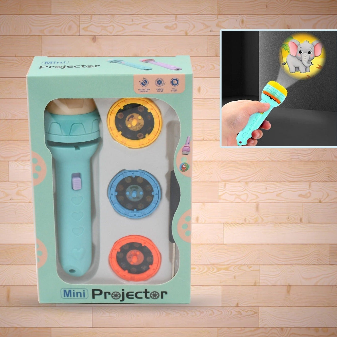 Mini Slide Projector For Kids With 3 Slide And Animated Pattern Flashlight Torch For Kids Projector Torch Educational Learning Toy - Happy Price - Image 1