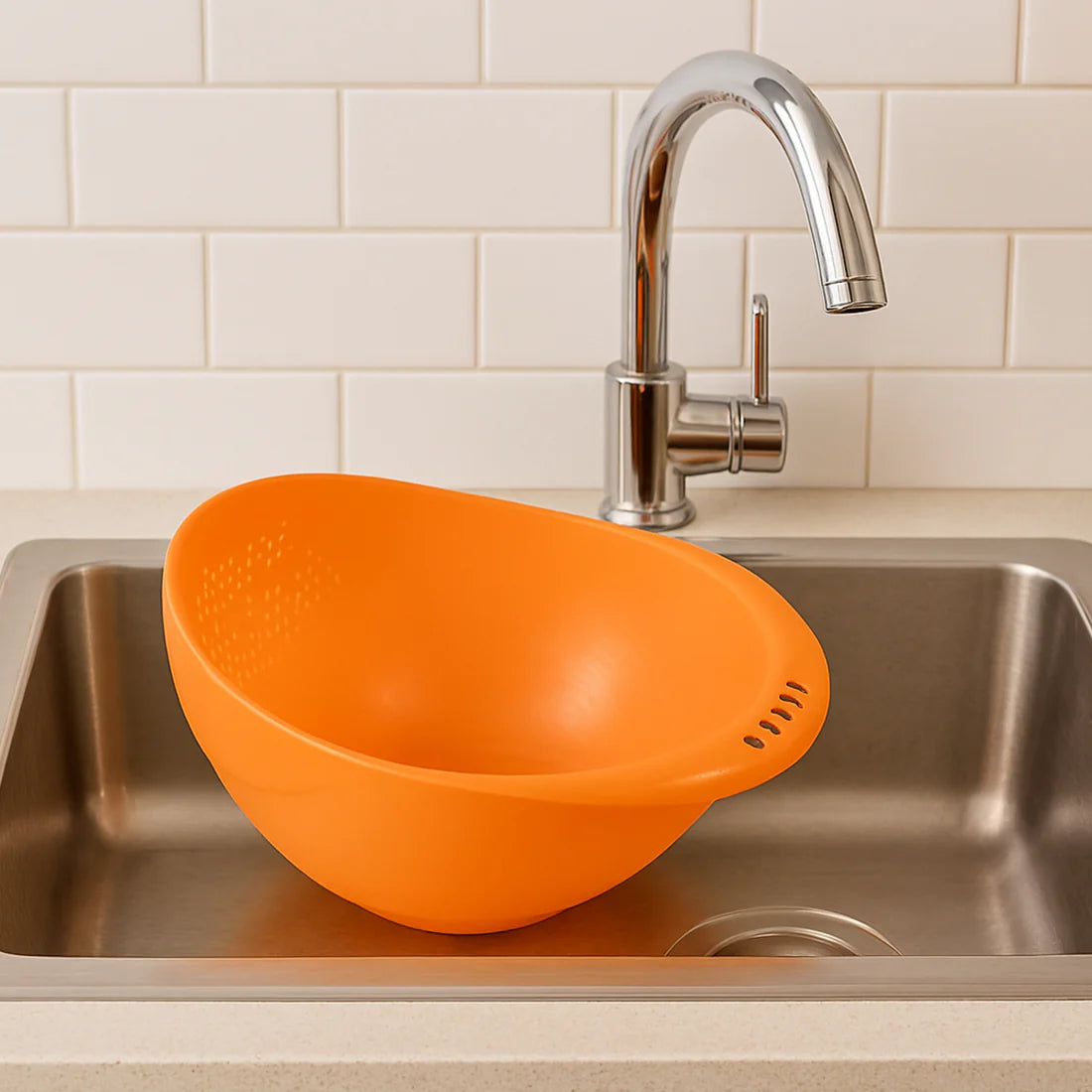 Virgin Rice Bowl Durable Plastic Strainer Water Strainer  Vegetable  Fruits Washing Bowl - Happy Price - Image 5