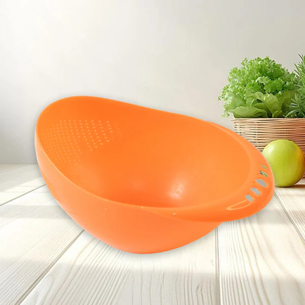 Virgin Rice Bowl Durable Plastic Strainer Water Strainer  Vegetable  Fruits Washing Bowl - Happy Price - Image 4