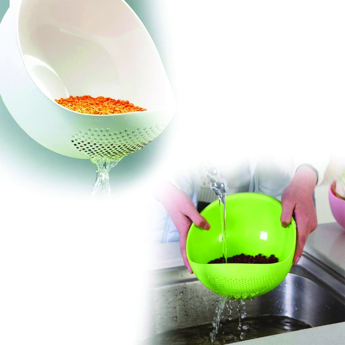 Kitchen Plastic Big Rice Bowl Strainer Perfect Size For Storing And Straining - Happy Price - Image 6