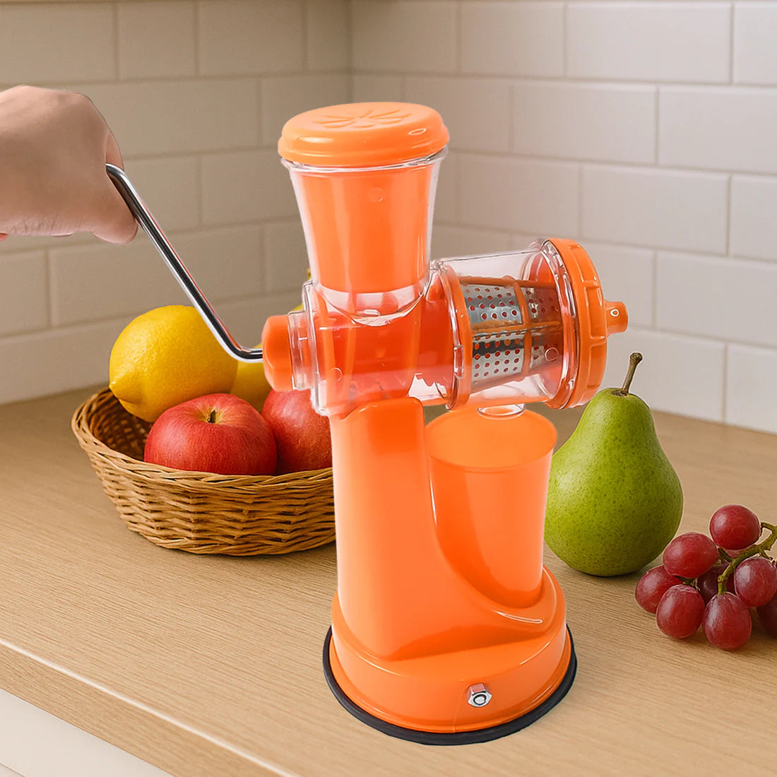 Manual Fruit Vegetable Juicer With Juice Cup And Waste Collector - Happy Price - Image 3