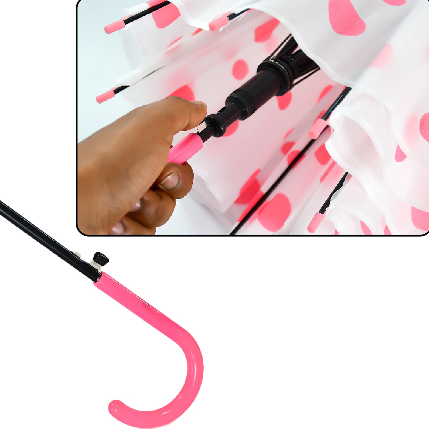 Dot Printed Umbrella For Men And Women Multicolor - Happy Price - Image 6