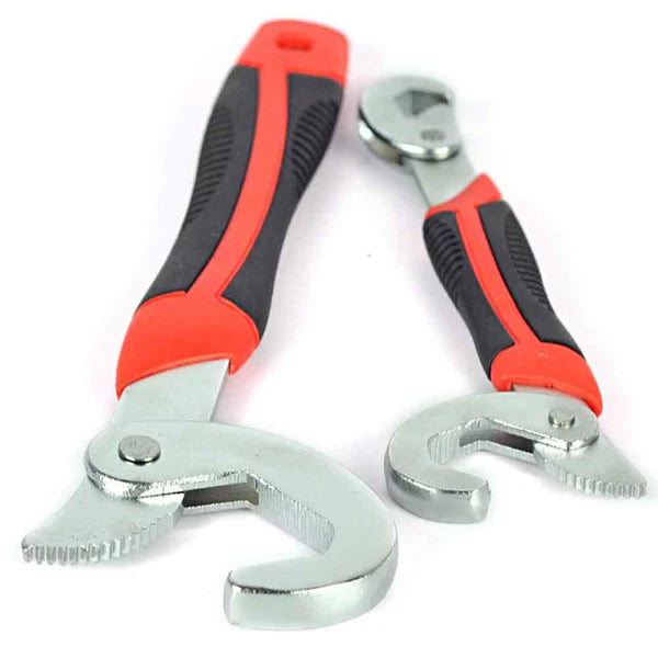 Adjustable Wrench Spanner Set - Universal Fit Tool (2 Pcs, Red & Black)