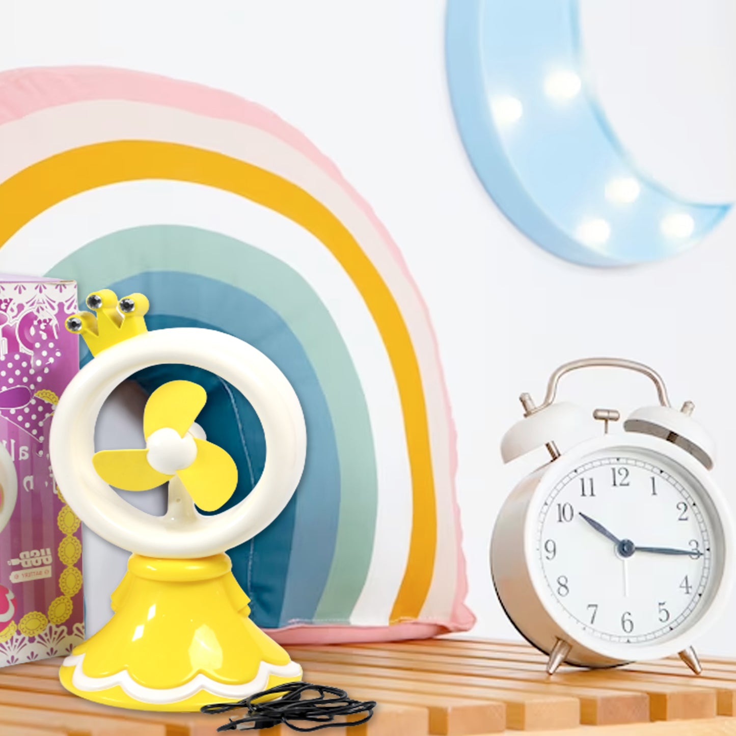 Princess Portable Fan Bright Color Desktop Office Usb  Battry Operate Fan (Battery Not Include) - Happy Price - Image 5
