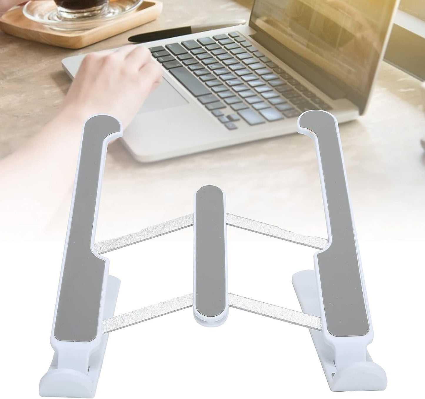 Adjustable Laptop Stand Holder With Built-in Foldable Legs And High Quality Fibre - Happy Price - Image 2