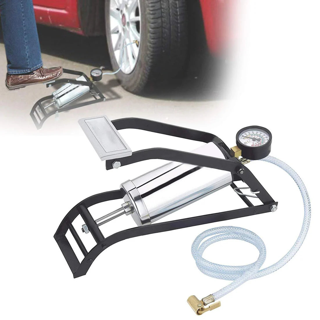 Heavy Steel Body Foot Pump - Happy Price - Image 2