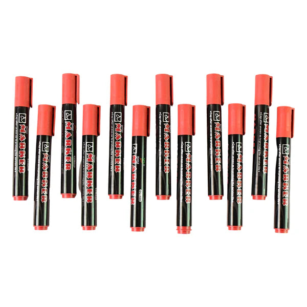 Red Permanent Marker, Bold Tip, Quick-Dry Alcohol Ink (1 Pc) - Happy Price - Image 3