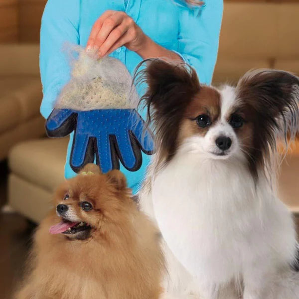 Pet Grooming Glove - 1 Pair for Dogs & Cats