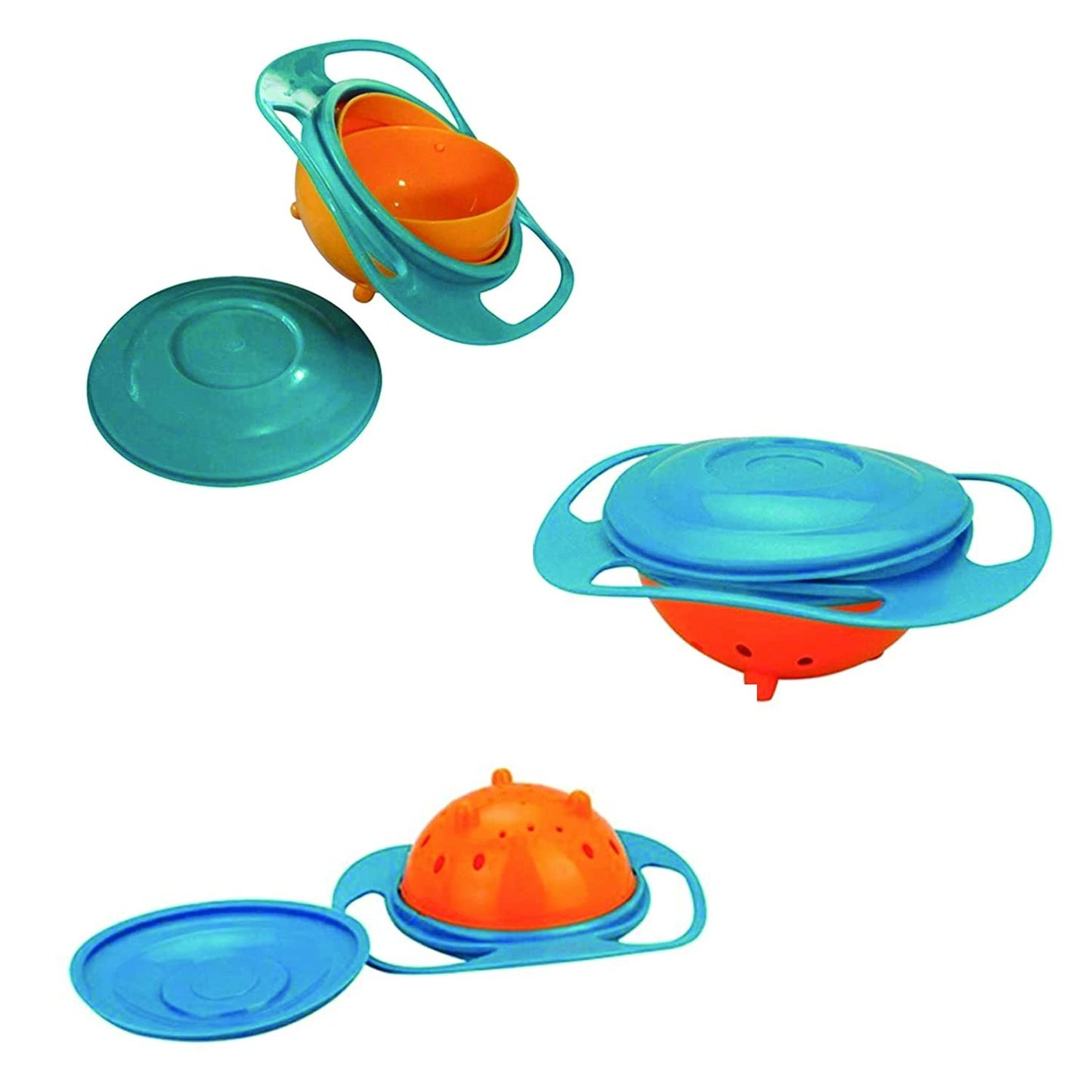 Portable Non Spill Feeding Toddler Gyro Bowl 360 Degree Rotating Dish - Happy Price - Image 4