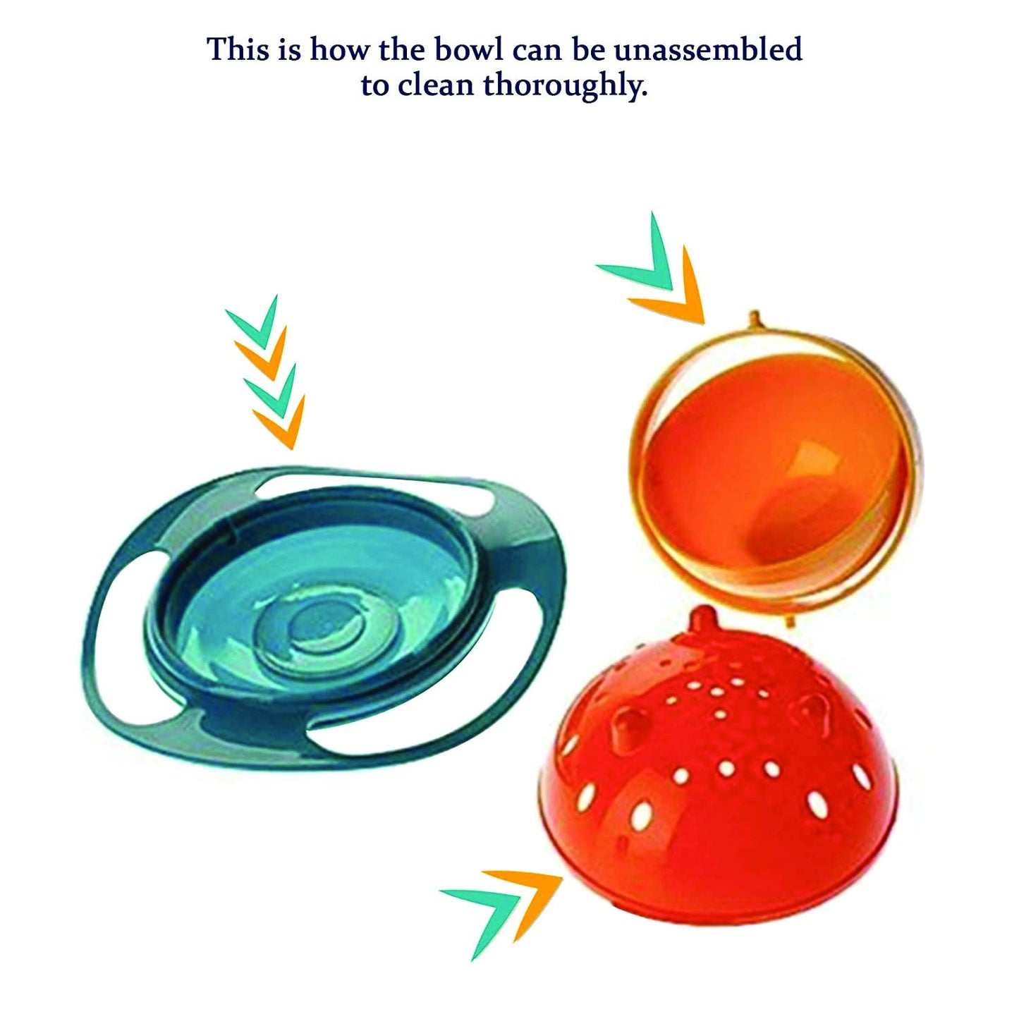 Portable Non Spill Feeding Toddler Gyro Bowl 360 Degree Rotating Dish - Happy Price - Image 5