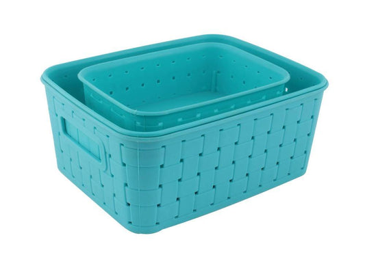 Smart Baskets For Storage(Set Of 3) Sky Blue - Happy Price - Image 1