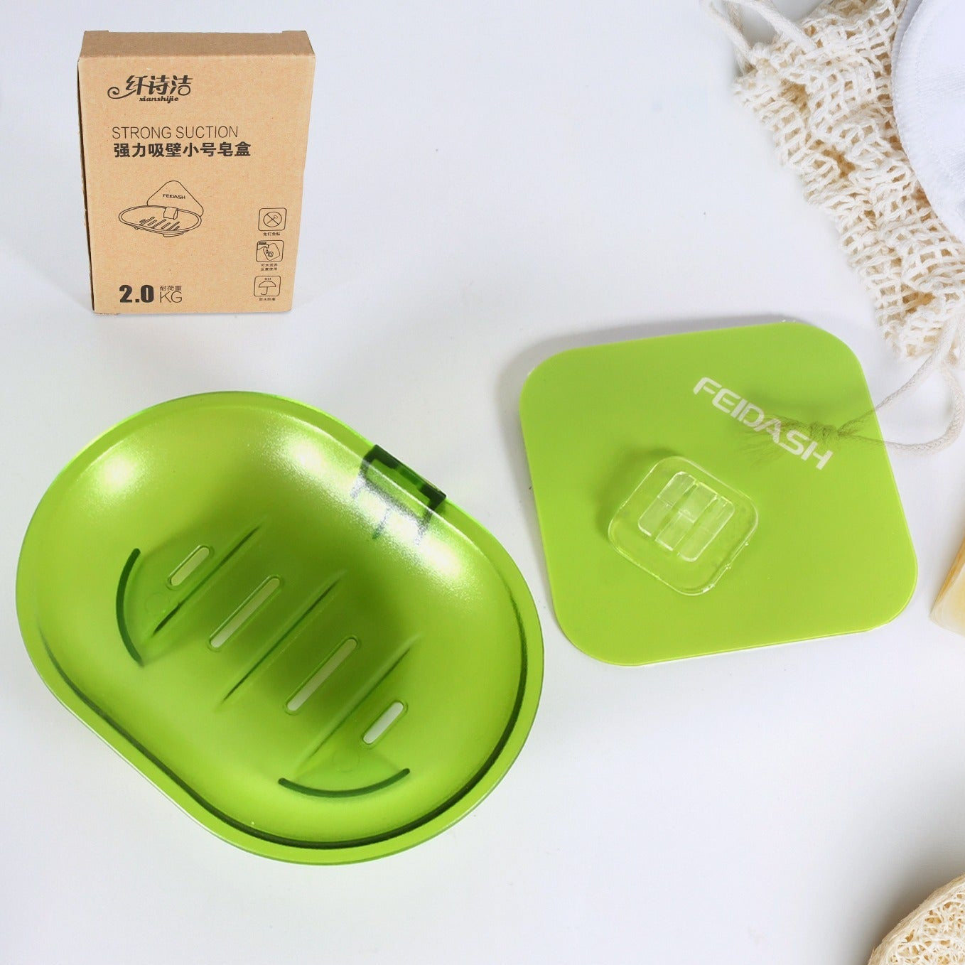 Plastic Soap Dish Holder For Bathroom Shower Wall Mounted Self Adhesive Soap Holder Saver Tray-plastic Sponge Holder For Kitchen Storage Rack Soap Box Bathroom - Happy Price - Image 1