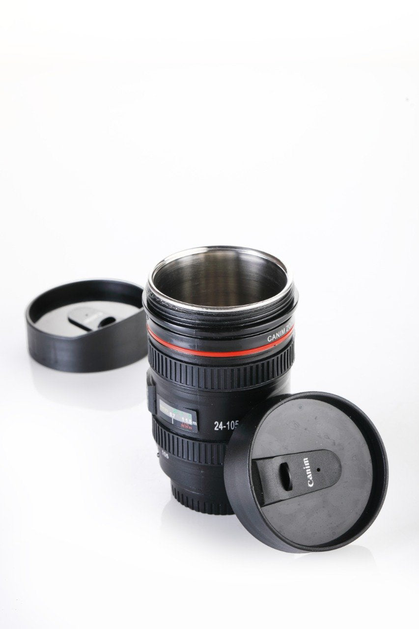 Camera Lens Coffee Mug with Lid - Novelty Travel Cup - Happy Price - Image 2