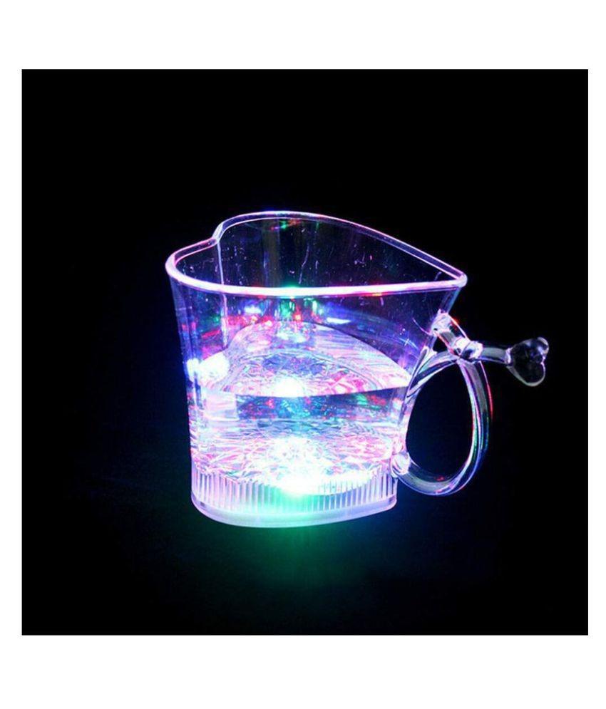 Heart Shape Activated Blinking Led Glass Cup - Happy Price - Image 1