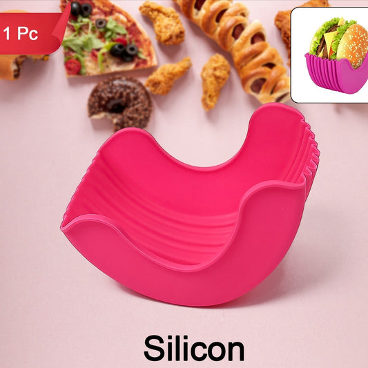 Silicone Burger Holder Snack Holder Reusable Burger Holder - Happy Price - Image 1