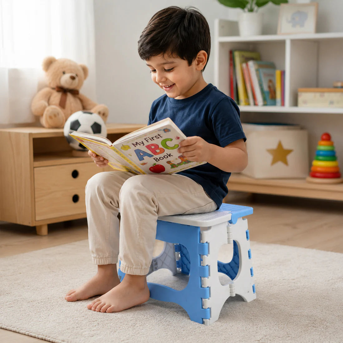 Durable Plastic Multipurpose Stool for Home and Bathroom - Compact & Stackable - Happy Price - Image 5