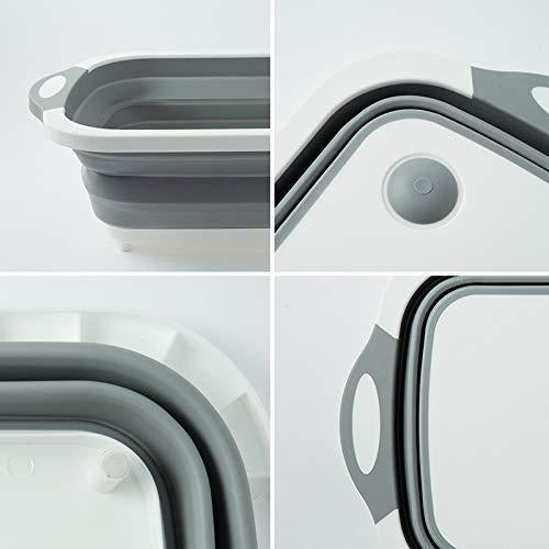 Foldable Chopping Board Dish Rack Washing Bowl  Draining Basket 3in1 Multi-function - Happy Price - Image 3