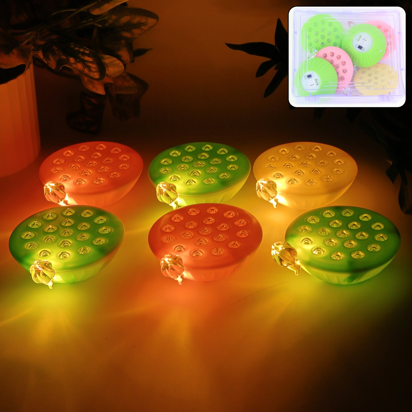 Set of 6 Lotus Canopy LED Decorative Lamps - Multicolor Floating Lights - Happy Price - Image 7