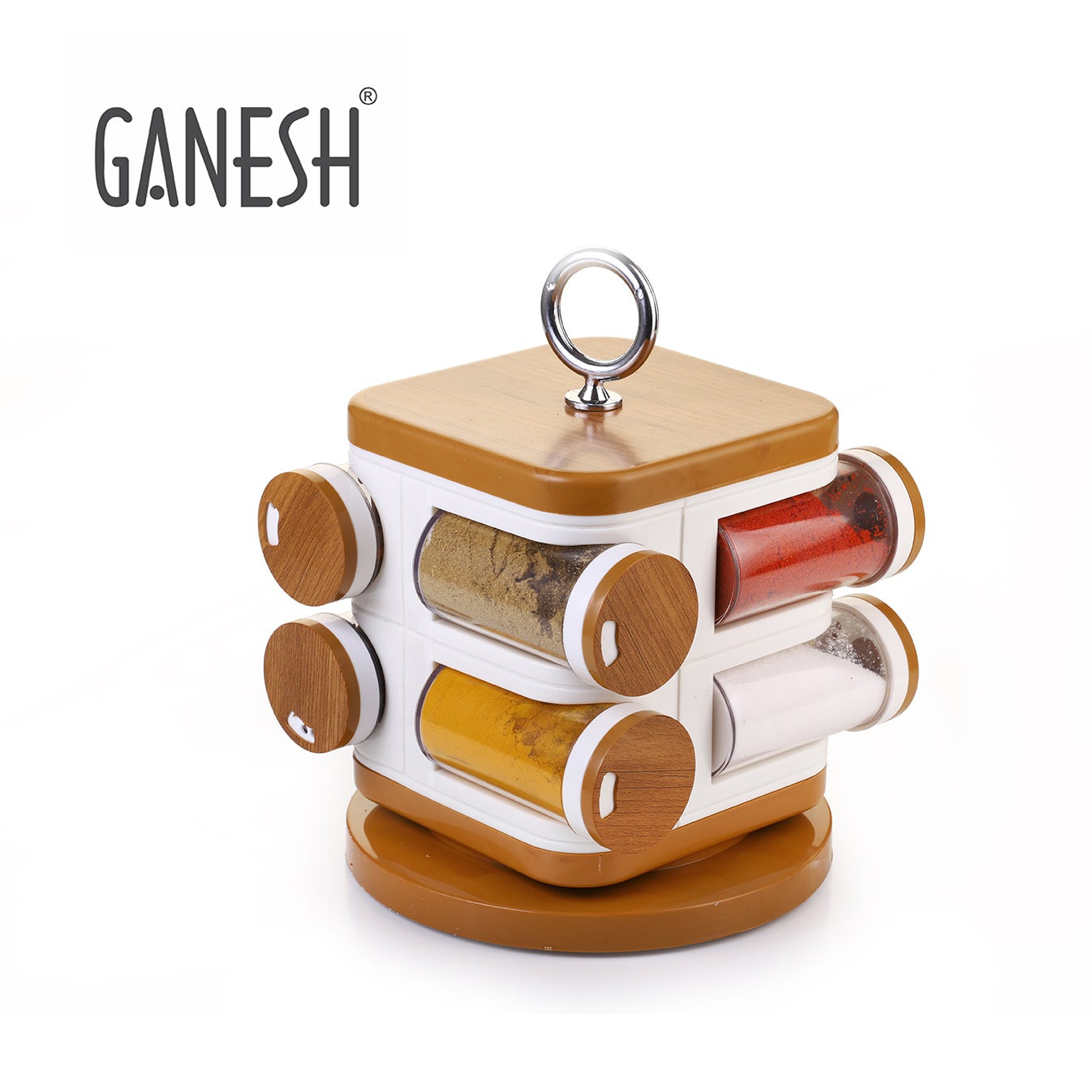 Ganesh Storewell Plastic Spice Rack - Set Of 8 - Happy Price - Image 1