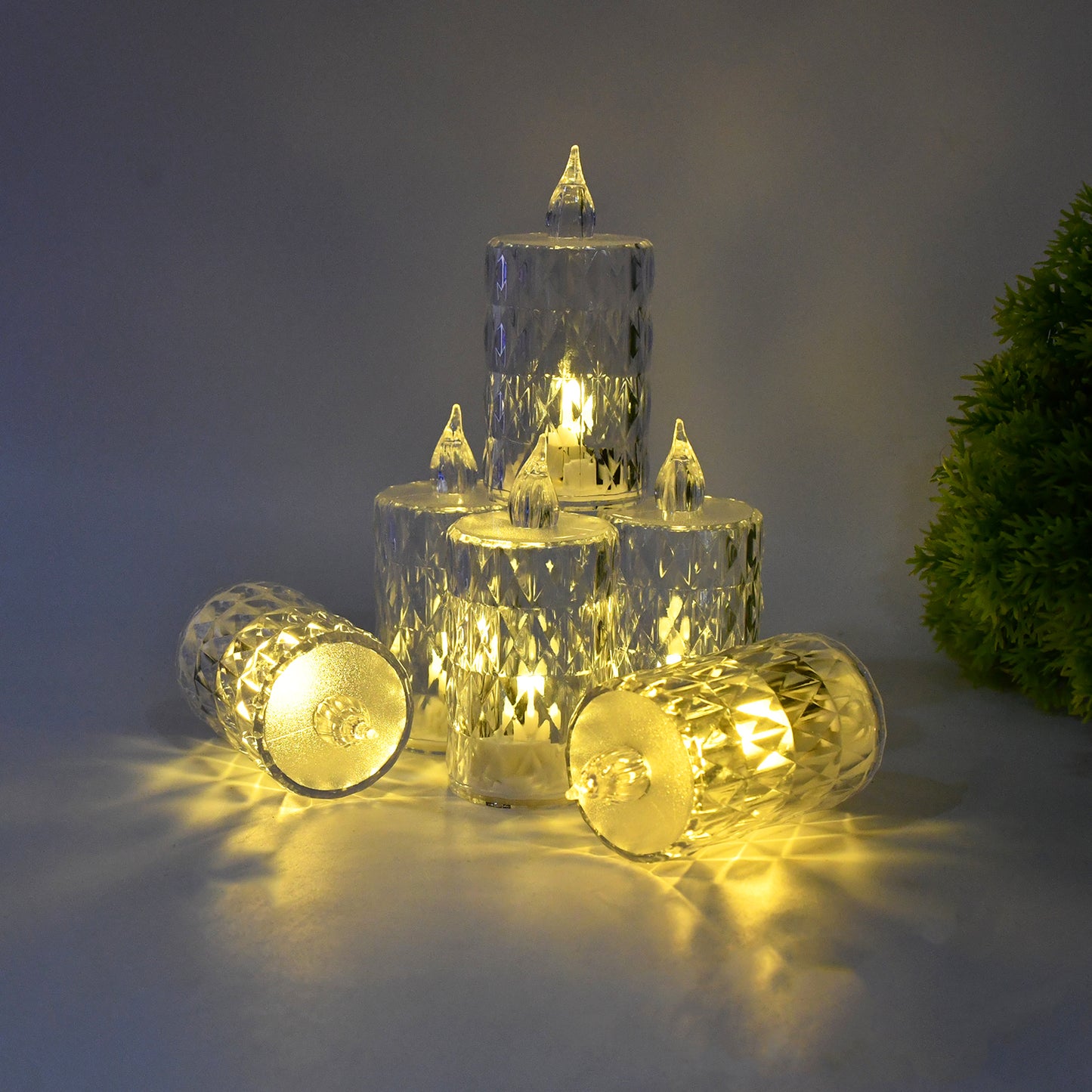 LED Crystal Effect Flameless Candle Set - 5 Pieces for Festive Decor - Happy Price - Image 6