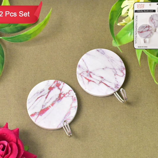 Multipurpose Strong Round Hook Self-adhesive Hooks (2 Pc Set) - Happy Price - Image 1