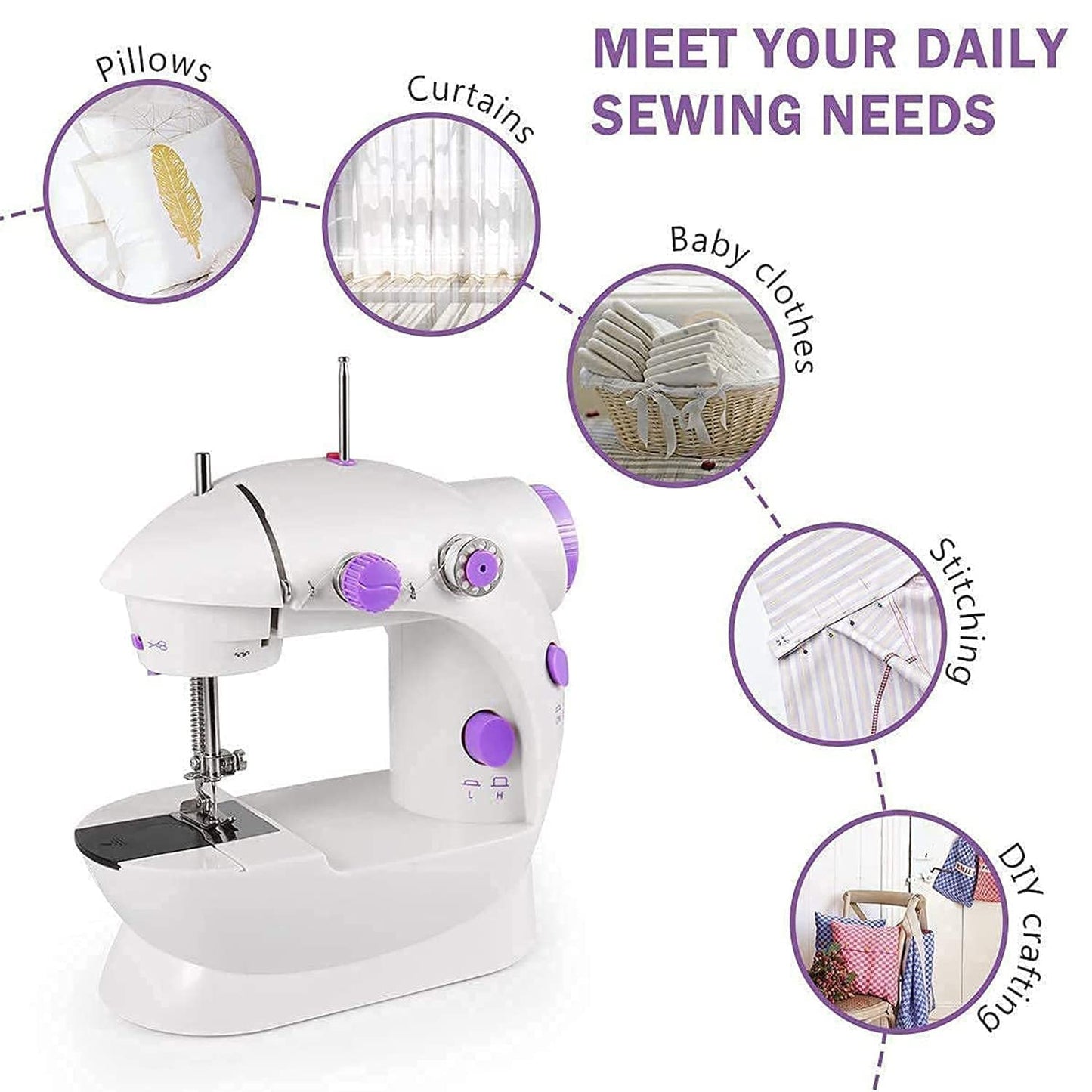 Portable Electric Sewing Machine with Extension Table & Foot Pedal for Home Tailoring - Happy Price - Image 5