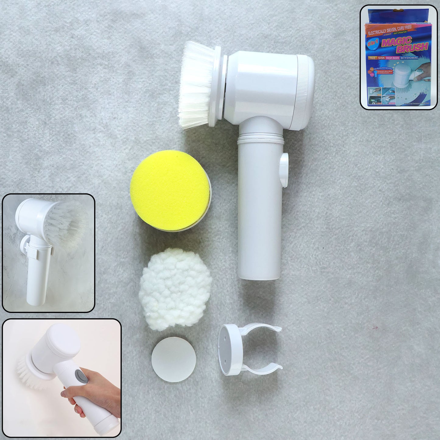 5-in-1 Electric Spin Cleaning Brush with Multiple Heads for Home - Happy Price - Image 2