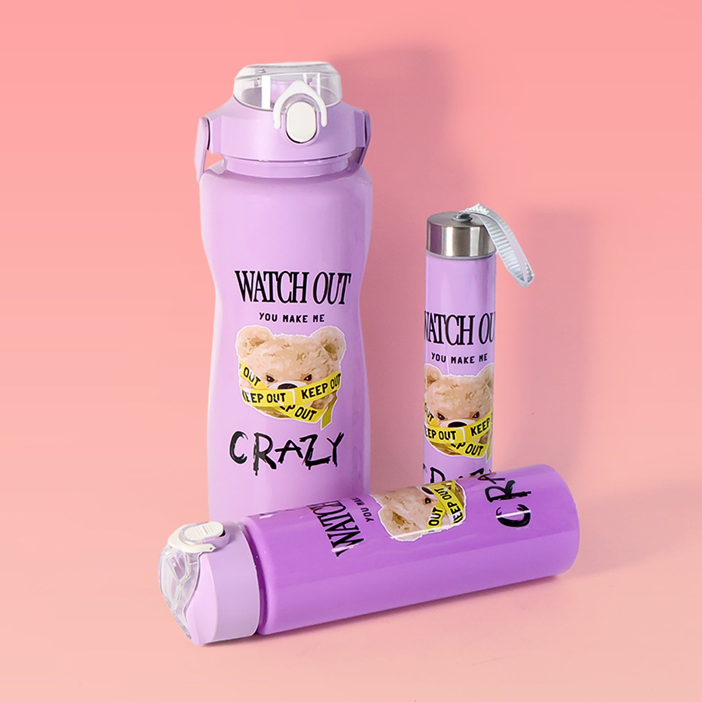 Set of 3 Printed Water Bottles - 2000ml, 900ml, 300ml - Happy Price - Image 6