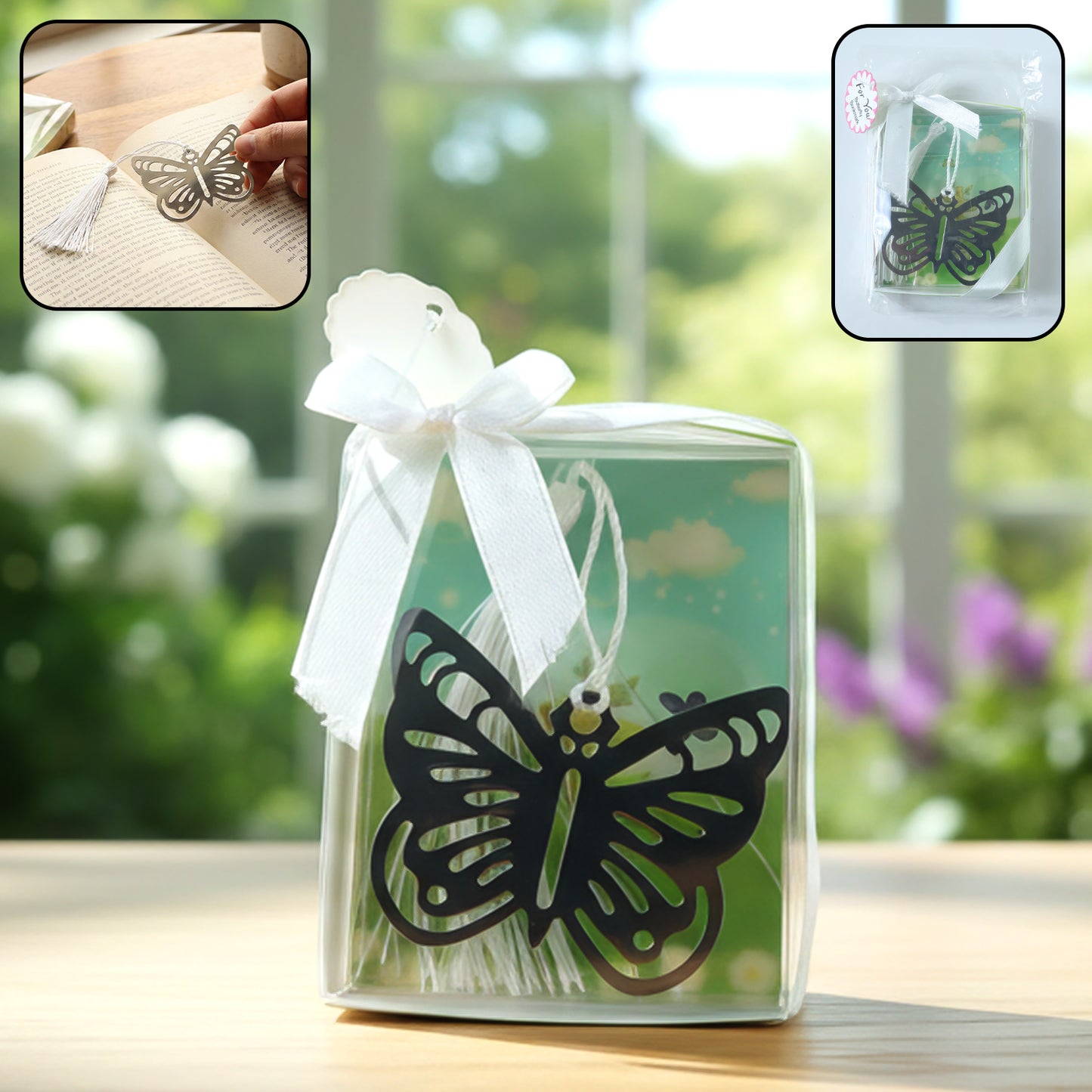 Metal Butterfly Bookmark with Tassel - 1 Pc - Happy Price - Image 2