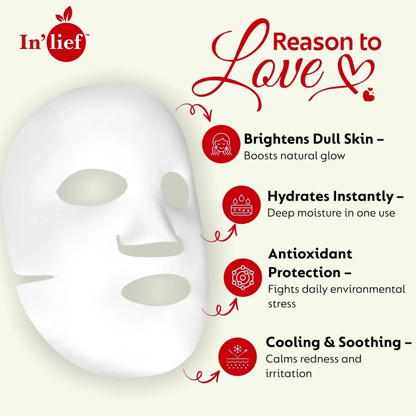 Inlief Vitamin C 0.5% Hydrating Brightening Facial Sheet Mask - 1 Pc - Happy Price - Image 6