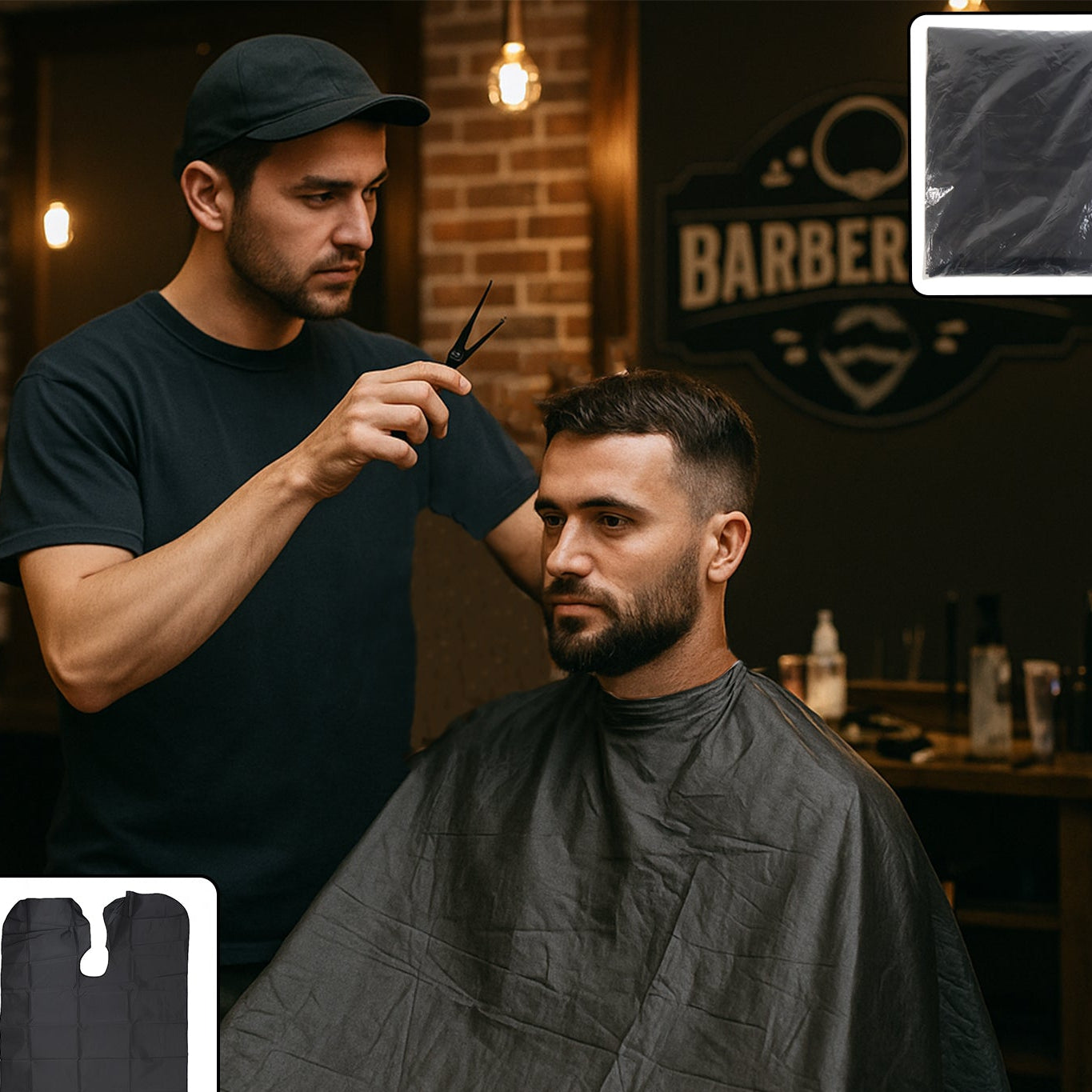 Professional Hair Cutting Cape - Waterproof & Anti-Static Barber Apron for Salon and Home Use (1 Pc) - Happy Price - Image 1