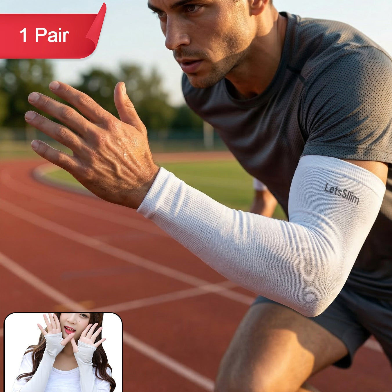 Stretchable Sports Arm Sleeve Pair (1 Pair)