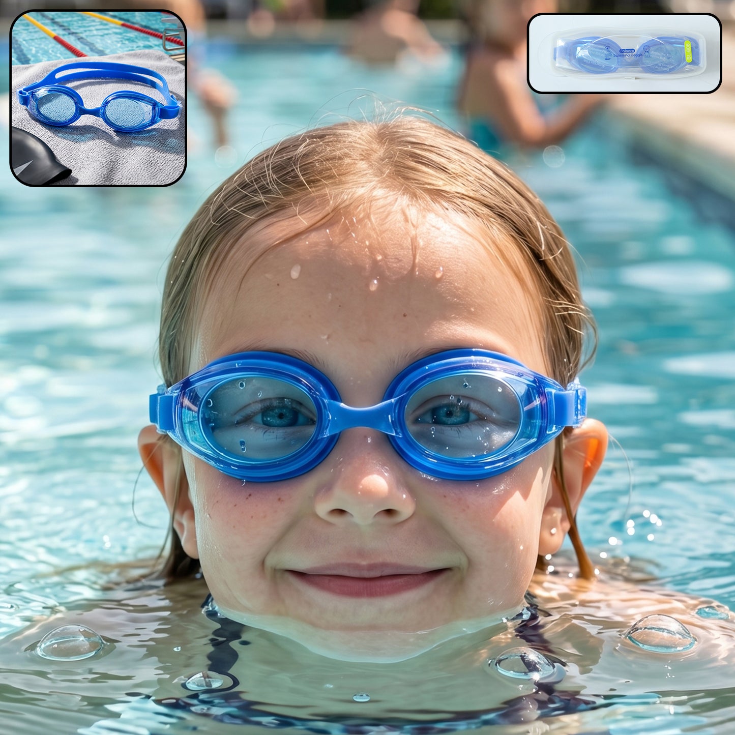 Kids Premium Swimming Goggles With Crystal Clear Lens And Secure Fit  1 Pc