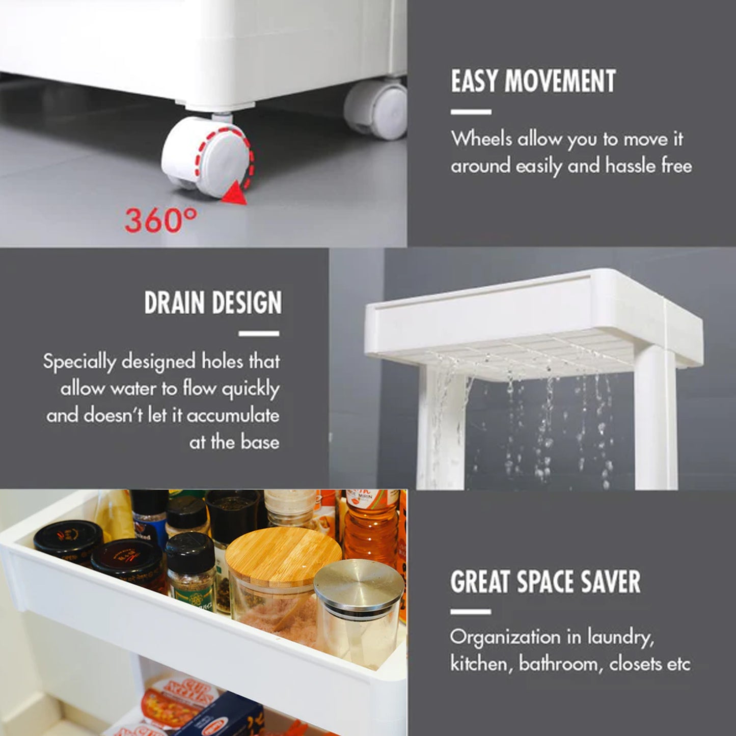 Plastic Serving Trolley Kitchen Bar Cart For Bar Living Room - Happy Price - Image 3