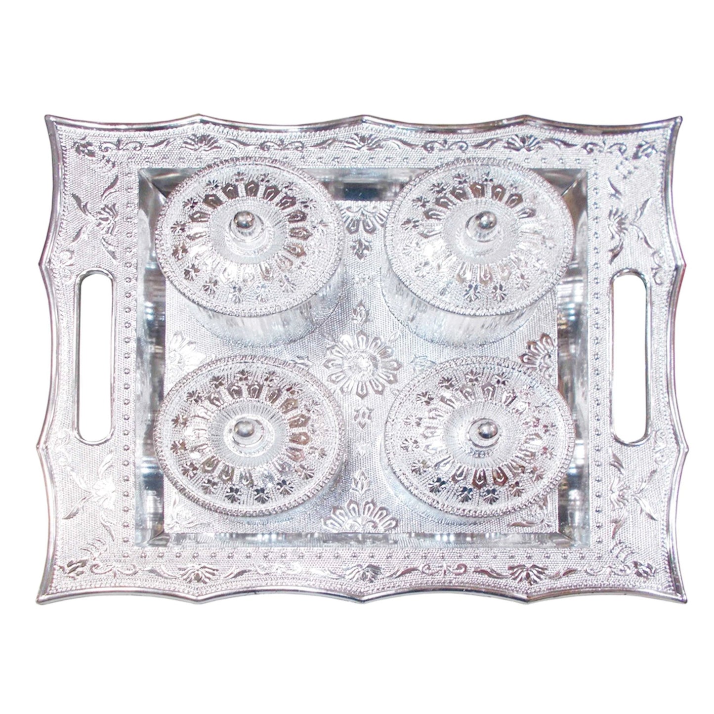 Dry Fruit Air Tight Bowls Tray With Lids 4 Section Snacks Mukhvas Dani - Happy Price - Image 3