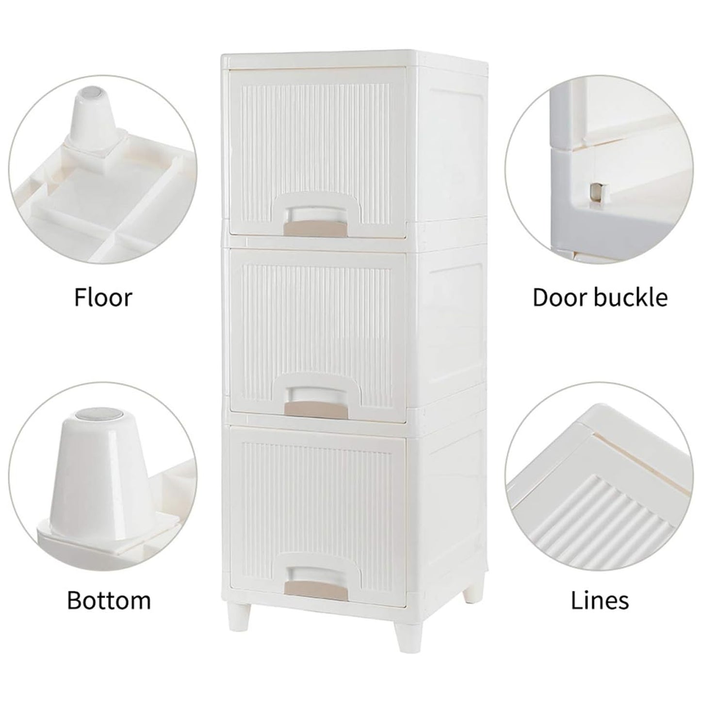 Multipurpose Storage Cabinet Storage Solutions Plastic Drawers  Multi Layer Wardrobe Storage Drawers  Foldable Multipurpose Drawer Units For Kitchen Bathroom Bedroom Cloth (3layer) - Happy Price - Image 4