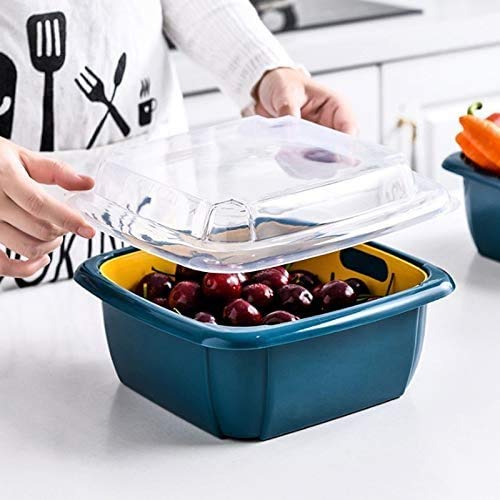 Double Layer Food Drainer Washing Basket With Collapsible Strainers Colander - Happy Price - Image 4