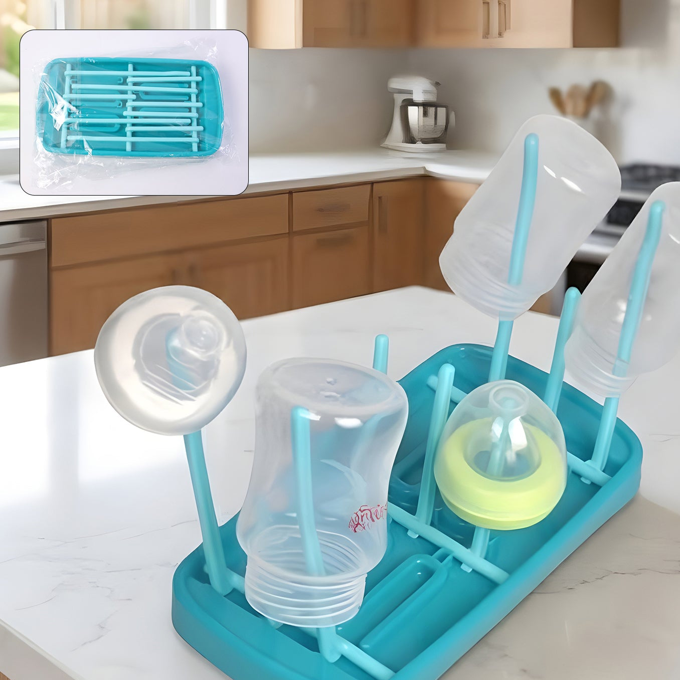 Baby Bottle Drying Stand with Drip Tray - 1 Pc Set - Happy Price - Image 1