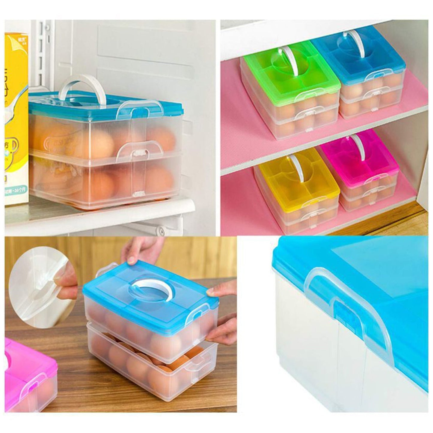 Double Layer 24 Grid Egg Storage Box For Egg Storage Container - Happy Price - Image 2