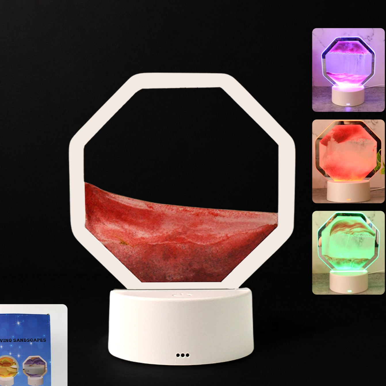 Led Moving Sand Art Table Lamp (1 Set) - Happy Price - Image 1