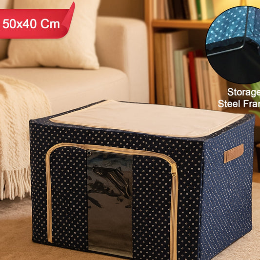 Foldable Steel Frame Storage Box with Window - 50x40 cm - Happy Price - Image 1